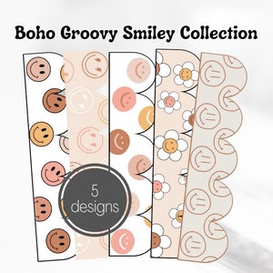 Boho Smiley Bundle | Digital Download Printable Bulletin Board Borders