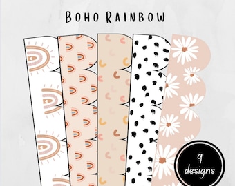 Boho Rainbow Bundle | Printable Bulletin Board Borders