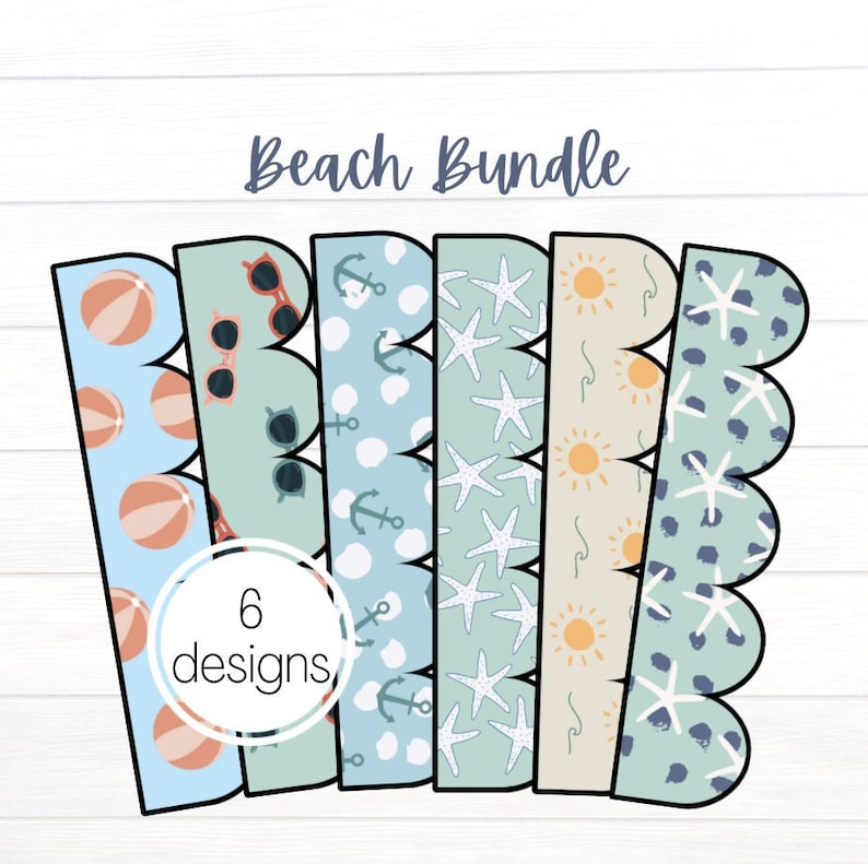 Beach Bundle Classroom Bulletin Board Borders Etsy