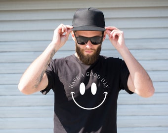 Have A Good Day Shirt Happy Face Shirt Smile Tee Preppy Shirts Retro Smile Face Shirt Aesthetic Shirt Trendy 2 Side Printing Clothes