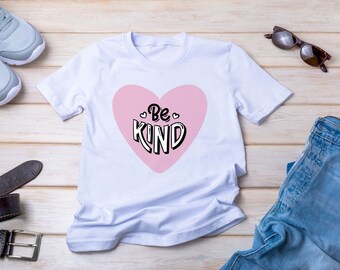 Camicia femminile Be Kind, Camicia gentilezza, Camicia cuore, T-shirt Be Kind, Camicia insegnante, Camicia motivazionale, T-shirt Positive Vibes