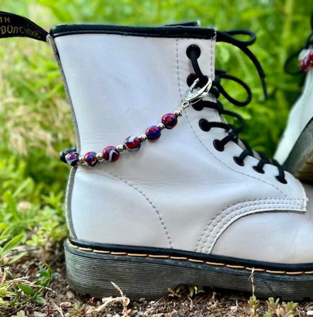 Colorful Beaded Boot Chain | Handmade Shoe Jewelry | Polymer Clay Beads ...