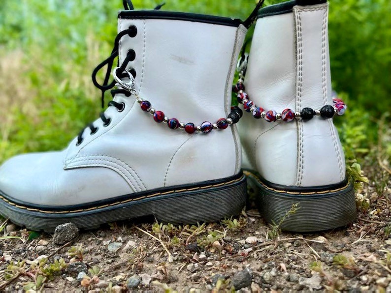Colorful Beaded Boot Chain | Handmade Shoe Jewelry | Polymer Clay Beads ...
