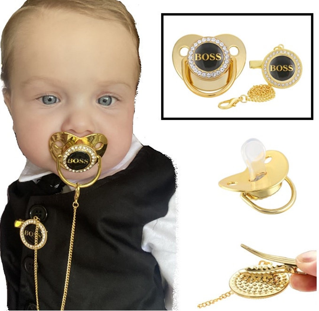 Luxury Bling Baby Pacifier With Clip and Chain Etsy