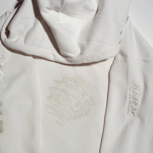 White on White embroidered Spinning Planet or Ball, Imagine as you will Hoodie or Sweatshirt