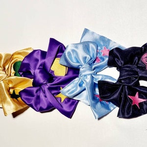 Themed Bizarre handmade embroidered satin hair bows
