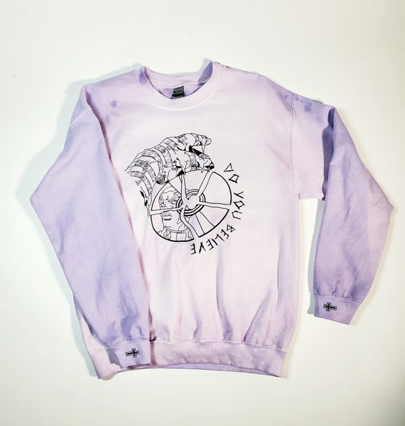 PUCCI スウェット Pucci Gravity Made in Heaven Purple Bleach Wash Dyed Sweatshirt - Etsy