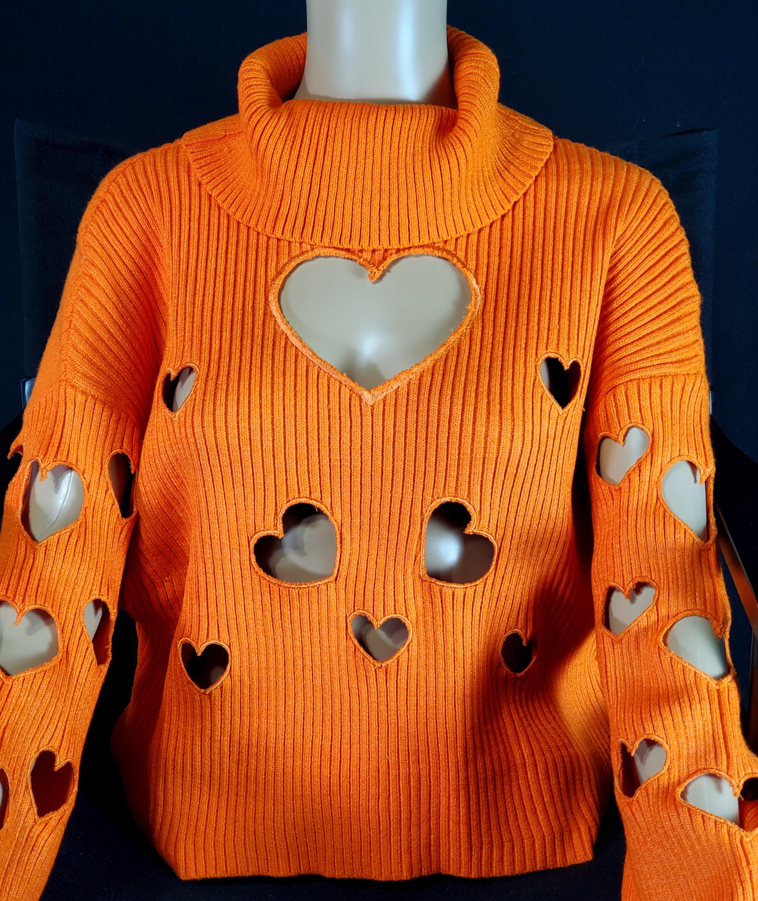 New Orange Slightly Cropped Womens Turtleneck Neck Sweater With New Orange Slightly Cropped Womens Turtleneck Neck Sweater With
