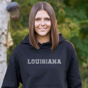 Louisiana Hoodie: Louisiana Hooded Sweatshirt / College Style 