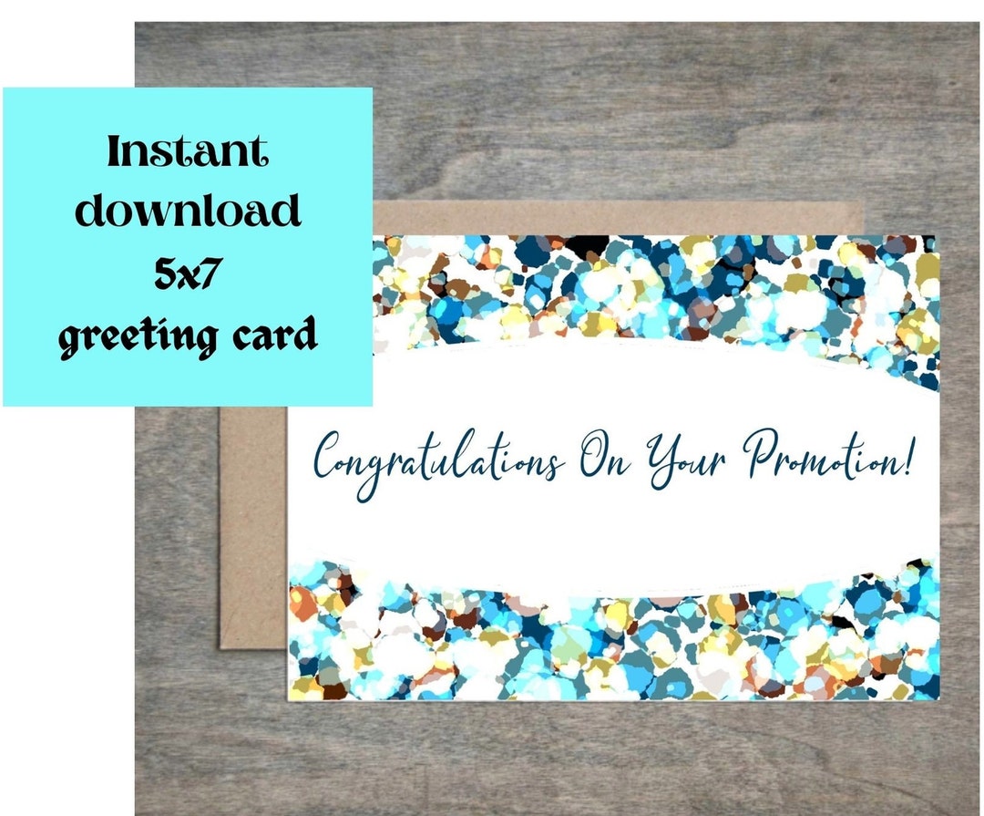 Congratulations on Your Promotion Printable Greeting Card | Printable ...