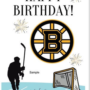 Carte de voeux imprimable de hockey de Boston | Hockey Boston | Téléchargement instantané | Téléchargement numérique | Vous imprimez