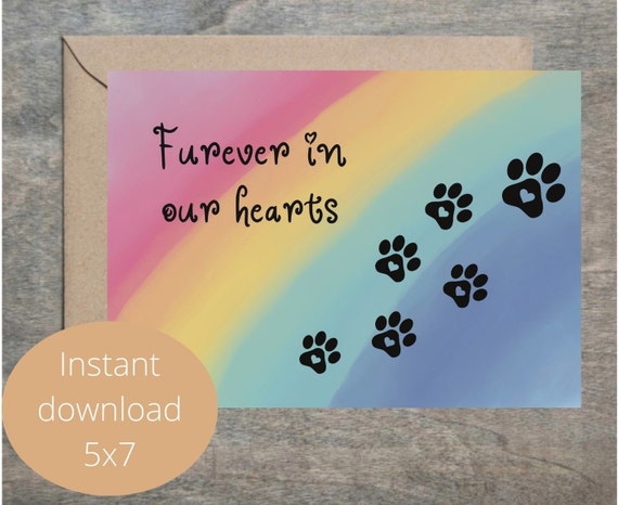 Pet Sympathy Greeting Card Pet Loss Printable Greeting Card - Etsy