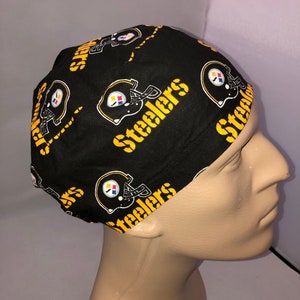 Euro Scrub Hat Steelers Football Toggle adjustable Surgical Cap CRNA CNOR Dr Unisex