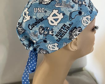 Tie Back Scrub Hat UNC Tarheels adjustable CRNA CNOR Dr Scrub Cap Surgeon
