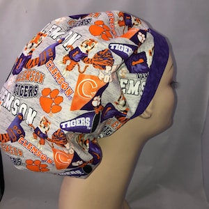 Bouffant Scrub Hat Clemson Tigers Toggle Adjustable CRNA CNOR Chef Cap Xray Dentist
