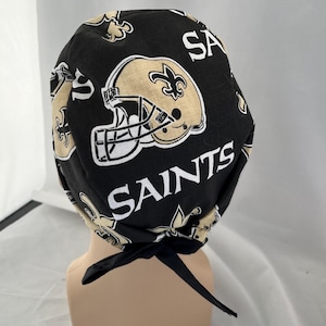 Tie back Scrub Hat Saints Football Surgical Cap CRNA CNOR Dr Unisex