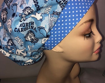 Bouffant Scrub Hat UNC Tarheels Toggle Adjustable bonnet cap CRNA CNOR Chef Cap Xray Dentist