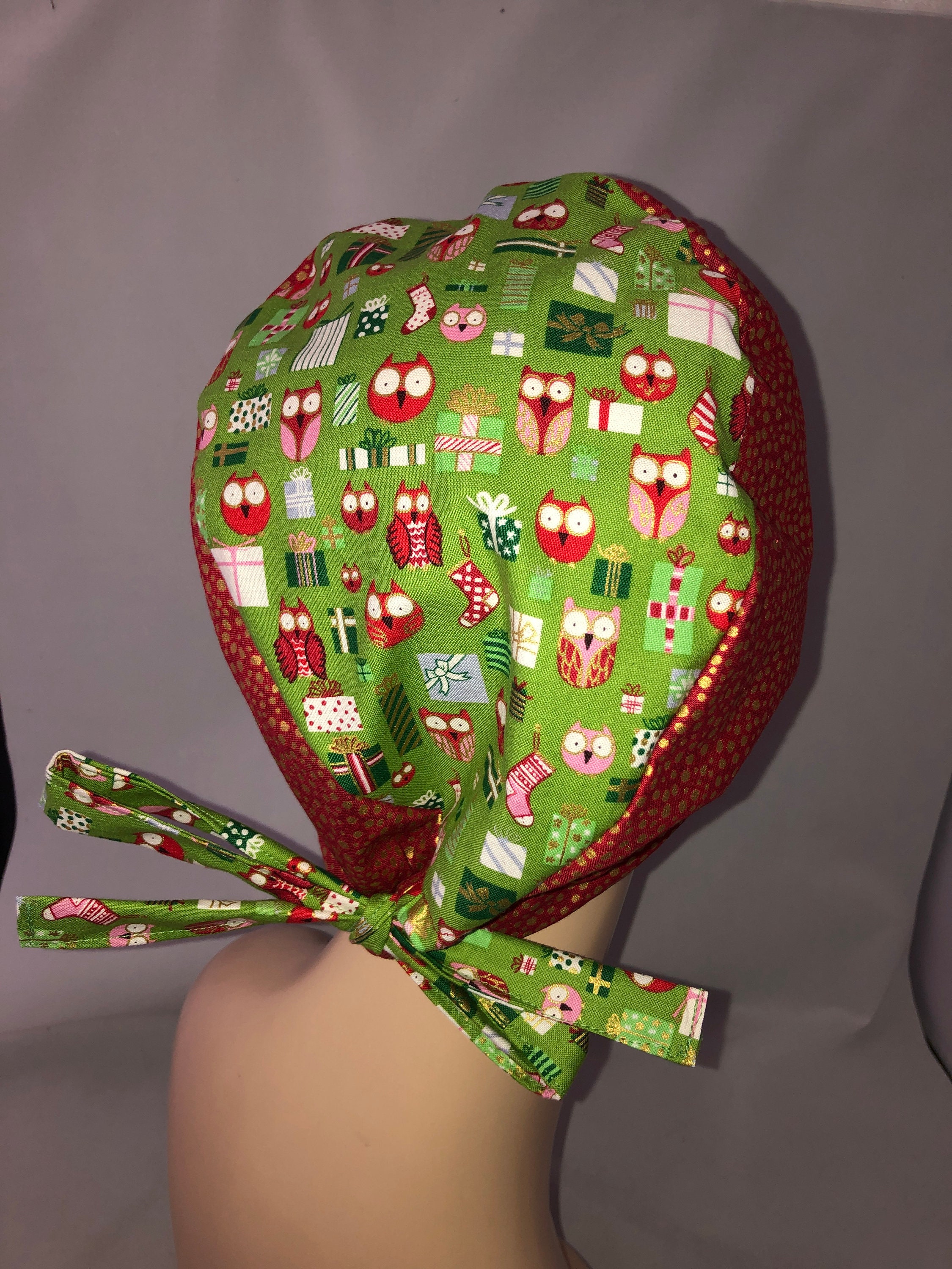 Tie Back Scrub Hat Owls Gifts Christmas Combo CRNA CNOR Dr Skull Scrub Cap