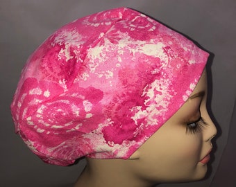 Euro Scrub Hat Pink Tie Dye Hippie Adjustable Cap CRNA CNOR