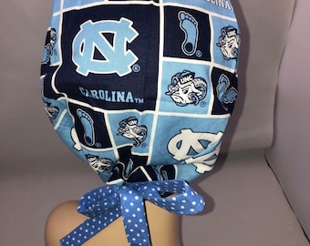 Tie Back Scrub Hat UNC Tarheels adjustable CRNA CNOR Dr Scrub Cap Surgeon