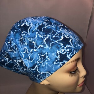 Euro Scrub Hat Stars For Heroes Blue Cord Lock Adjustable CRNA CNOR Chef Cap Xray Veterinarian