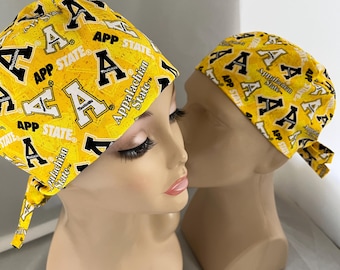 Petite or Child Tie Back Scrub Hat Appalachian State surgical cap CRNA CNOR Md Chef