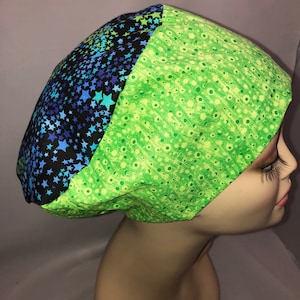 Euro Scrub Hat Shower of Stars Combo toggle adjustable CRNA CNOR Chef Healthcare Workers