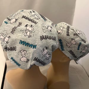 Euro Scrub Hat Happy Puppy Dog Laughter Toggle Adjustable CRNA CNOR Chef Cap Veterinarian