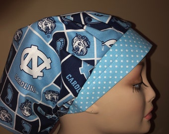Bouffant Scrub Hat UNC Tarheels Toggle Adjustable bonnet cap CRNA CNOR Chef Cap Xray Dentist