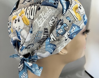 Tie Back Scrub Hat UNC Tarheels adjustable CRNA CNOR Dr Scrub Cap Surgeon