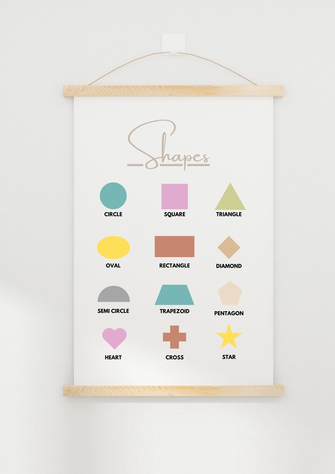 Montessori Educational Poster, Shapes, Geometric, Printable Poster