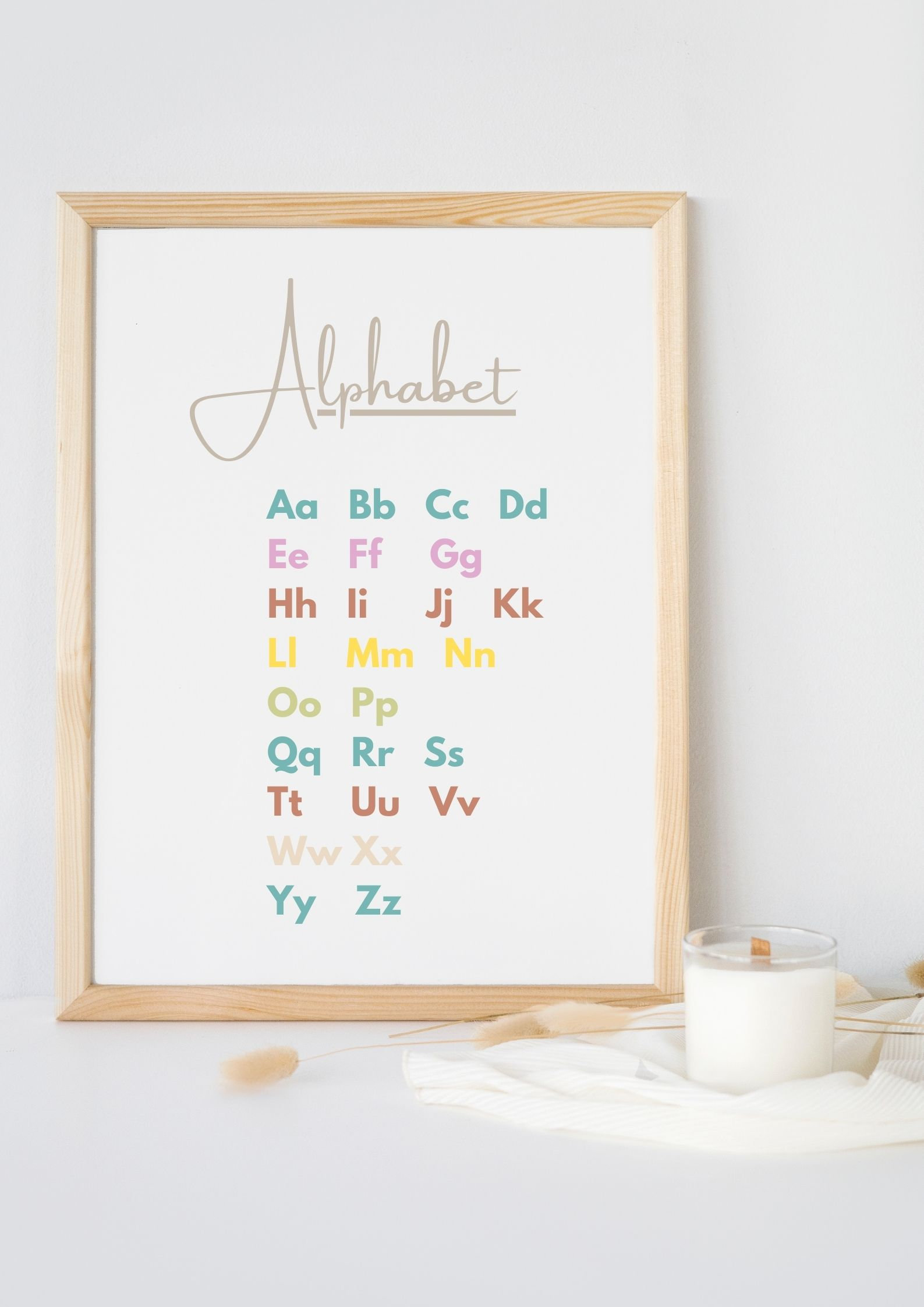 Montessori Educational Poster, Letters, Alphabet, Printable Poster