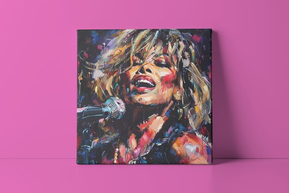 Tina Turner digital oil painting / canvas. Tina Turner canvas. Music decoration. Different measurements.