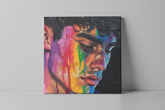 Pride digital oil painting / canvas. Men's love illustration. Canvas Gay pride. Gay art. 2