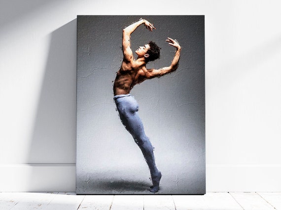 Digital oil painting ballet dancer canvas. Canvas print 30x20 cm, 40x30 cm, 80x60 cm and 120x90 cm. Canvas ballet dancer.
