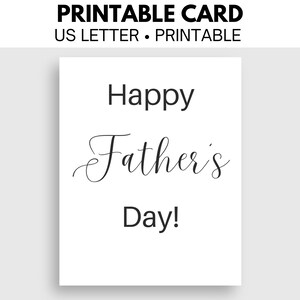 Printable Minimalist Father&#39;s Day Card