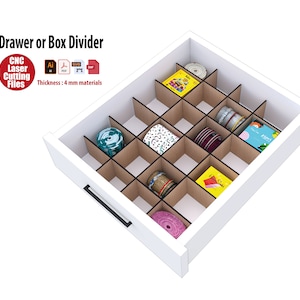 Ladeverdeler of vakorganizer lasersnijbestand svg, cnc, voor sieraden, armband, sok, stropdas enz
