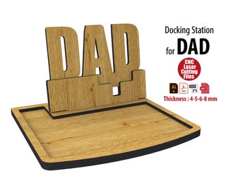 Dad Phone Docking Station SVG Laser Cut File