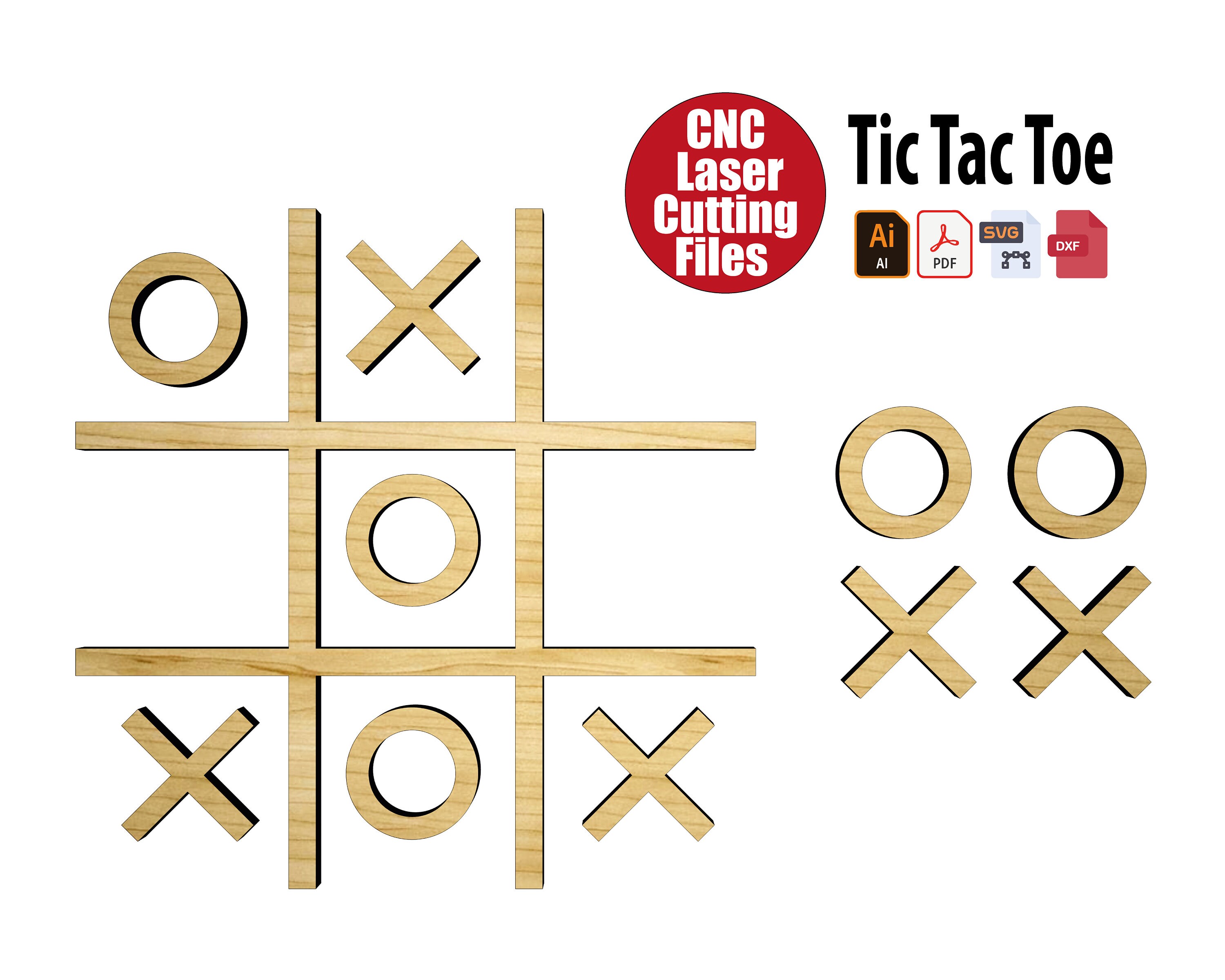 Tic Tac Toe SVG - Cricut Chipboard - Gameboard - Tic Tac Toe - DIY