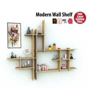 Modern Wall Shelf Plywood - CNC Laser Cut Files (Digital File)