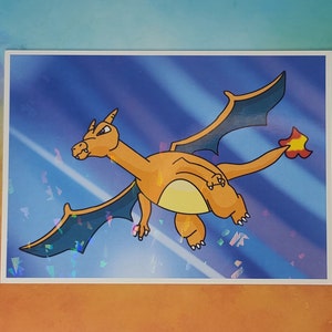 5x7 Charizard Fan Art Lámina Holográfica