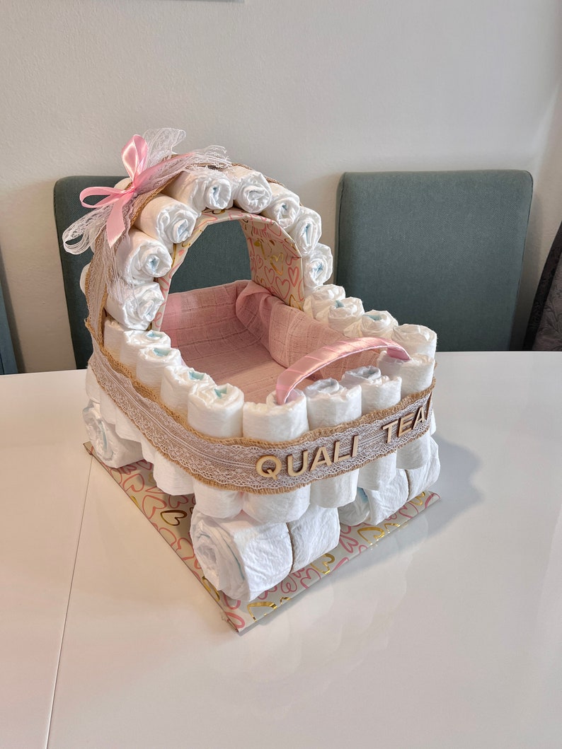 Diaper cakes Diaper cake Diaper stroller Diaper cake girl Gift for birth Baby shower Baptismgifts Babygifts Diaper cake boy image 4