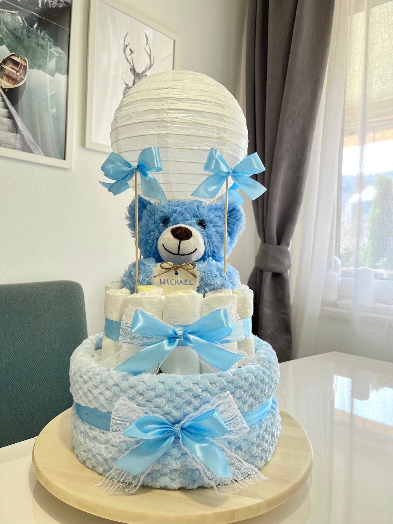 Torta Pannolino A Forma Di Lumaca - Regalo Originale Per Neonato Con Accessori - Foto 7