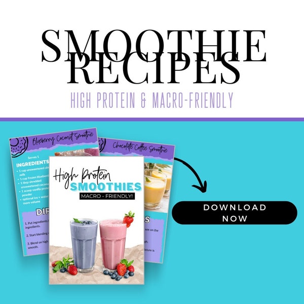 Smoothie Recipes, Healthy Breakfast Smoothies, Protein Shake Recipe Book, PDF Download