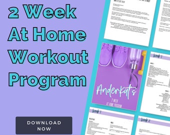 2 Week Workout Guide, At Home Workouts, PDF Download