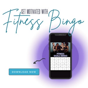 Fitness Goal Bingo, Downloadable Bingo sheet, Fitness Motivation, PDF Download