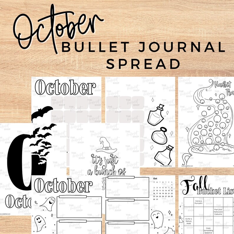 Witchy October Bullet Journal Spread Etsy