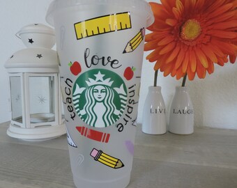 Lehrer Starbucks Cup | Lehrergeschenk | Lehrer Tumbler | Lehrer Kaffeetasse | Geschenkidee für Lehrer | Wertschätzung der Lehrer