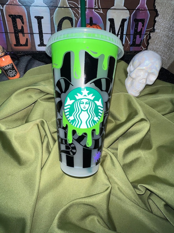 Halloween Starbucks Cup | Halloween Coffee Cup | Halloween Horror Coffee Cup | Black Halloween Cup | Halloween Horror Cup | Halloween Gift