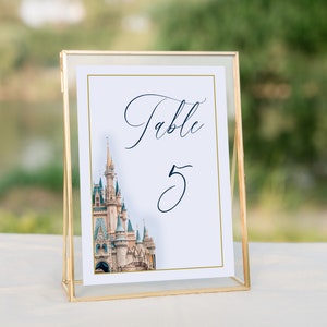 Märchenschloss Tischnummer Vorlage, druckbare Hochzeit Tischnummer, Prinzessin Hochzeit